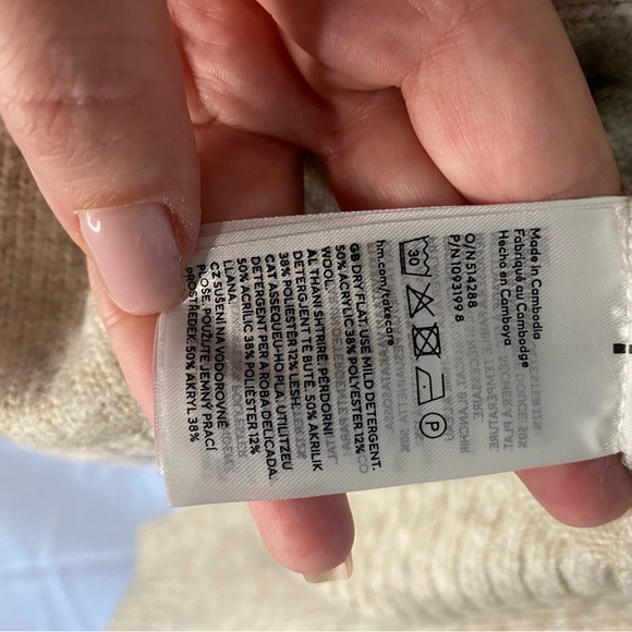 H&M Sweaters Hm Fineknit Collared Sweater Size L Beige Melange